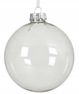 Bombka choinkowa szklana gładka przezroczysta transparentna 8cm 1szt