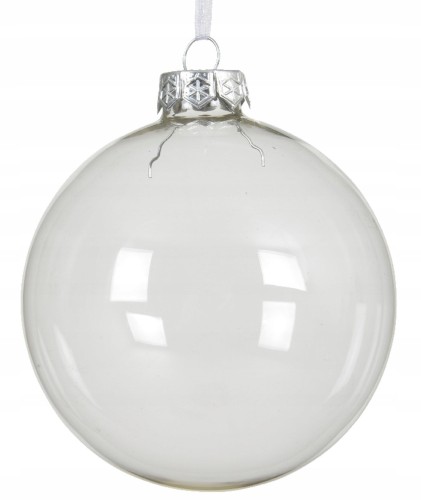 Bombka choinkowa szklana gładka przezroczysta transparentna 8cm 1szt