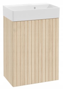 Szafka łazienkowa wisząca z umywalką Dąb Vicenza ryflowana 50x70cm Kiara