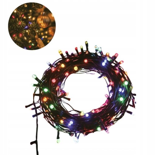 Lampki choinkowe łańcuch świetlny kolorowe 100 diod LED 10m