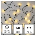 Lampki choinkowe łańcuch świetlny ciepły biały szyszki 50 Diod LED 9,8m