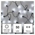 Lampki choinkowe łańcuch świetlny zimny biały szyszki 50 Diod LED 9,8m