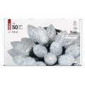 Lampki choinkowe łańcuch świetlny zimny biały szyszki 50 Diod LED 9,8m