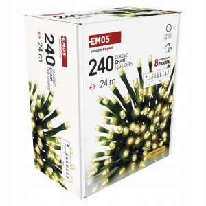 Lampki choinkowe łańcuch świetlny ciepły biały 240 Diod LED 24m