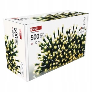 Lampki choinkowe łańcuch świetlny ciepły biały 500 Diod LED 50m