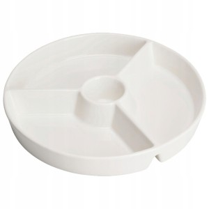 Patera talerz ceramiczny dzielony na przekąski półmisek biały 26 cm