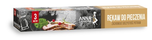 Rękaw do pieczenia Anna Zaradna 3m x 30 cm bezbarwny z klipsami