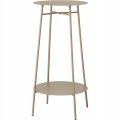 Stolik taboret dwupoziomowy metalowy beżowy 35x60cm