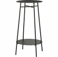 Stolik taboret dwupoziomowy metalowy czarny 35x60cm