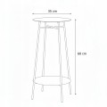Stolik taboret dwupoziomowy metalowy czarny 35x60cm