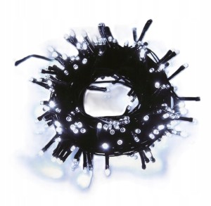 Lampki choinkowe łańcuch świetlny zimny biały 100 diod LED 10m