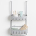 Półka wisząca pod prysznic na przyssawki plastikowa szara 69x29x10 cm