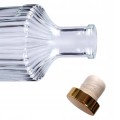 Butelka szklana ozdobna karafka na wino sok ze złotym korkiem 250ml 1szt