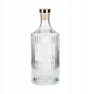 Butelka szklana ozdobna karafka na wino sok ze złotym korkiem 500ml 1szt