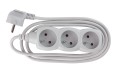 Przedłużacz listwowy 3 gniazdowy biały 1,5 m 250V 16A 3×1 mm²
