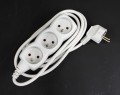 Przedłużacz listwowy 3 gniazdowy biały 1,5 m 250V 16A 3×1 mm²