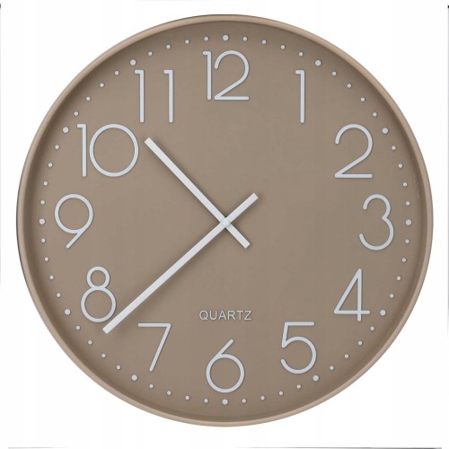 Zegar ścienny okrągły beżowy taupe nowoczesny duży 50cm 1szt