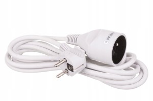 Przedłużacz 1 gniazdowy z uziemieniem 3m biały 230 V IP20 3x1,0 mm²