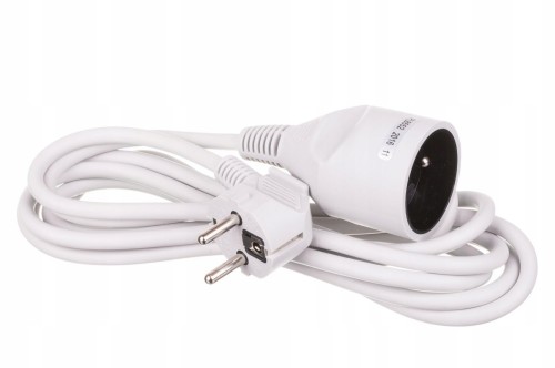 Przedłużacz 1 gniazdowy z uziemieniem 3m biały 230 V IP20 3x1,0 mm²