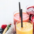 Słomki do napojów plastikowe wielokrotnego użytku czarne zestaw 50 sztuk