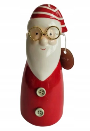 Figurka świąteczna ceramiczna Mikołaj 17,5 cm dekoracja bożonarodzeniowa 1szt