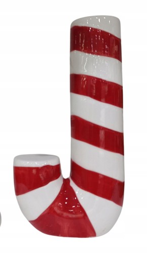 Wazon świąteczny ceramiczny w kształcie laski cukrowej 10,5×20cm czerwono biały 1 szt.