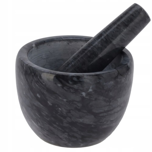 Moździerz kamienny marmurowy czarny do mielenia przypraw 12cm 1szt