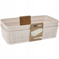 Zestaw 2 koszyków do przechowywania plastikowe beżowe plecione 13x25cm