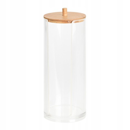 Pojemnik na waciki płatki kosmetyczne plastikowy z pokrywką 19,5cm 1szt