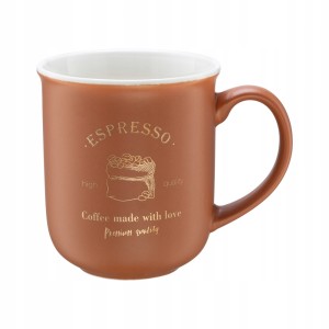 Kubek porcelanowy 380 ml karmelowy na kawę i herbatę 1 szt.