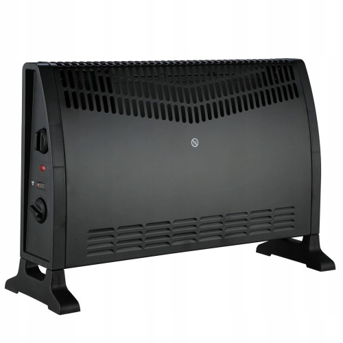Grzejnik konwektorowy elektryczny 2000W z termostatem czarny 58,5 cm