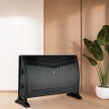 Grzejnik konwektorowy elektryczny 2000W z termostatem czarny 58,5 cm