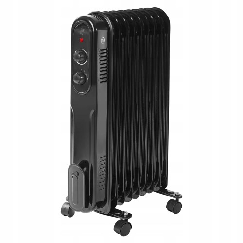 Grzejnik olejowy 2000W 9 żeber czarny regulowana moc z termostatem