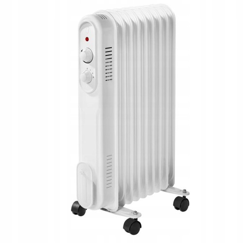 Grzejnik olejowy 2000W 9 żeber biały regulowana moc z termostatem