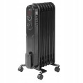 Grzejnik olejowy 7 żeber 1500W czarny z regulacją mocy i termostatem 240V