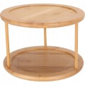Patera dwupoziomowa drewniana okrągła obrotowa bambusowa piętrowa 25cm 1szt
