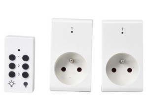 Gniazdo sieciowe sterowane pilotem zestaw 2 sztuk 230 V zasięg 25 m