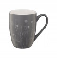 Kubek porcelanowy szary 340ml z tłoczeniem polnych kwiatów do napojów 1 szt.
