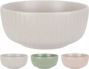 Miska ceramiczna obiadowa basic różne kolory ryflowana 15cm 600ml 1szt