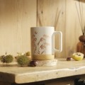 Kubek z porcelany 405 ml kwiaty polne miodowe złoto do kawy i herbaty 1 szt