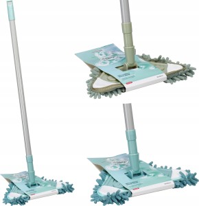 Mop podłogowy płaski trójkątny metalowy trzonek mix kolorów 25x120cm 1szt