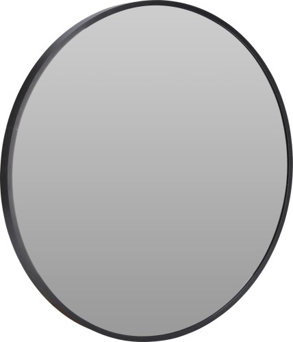 Lustro wiszące ścienne okrągłe czarna aluminiowa rama duże 50cm