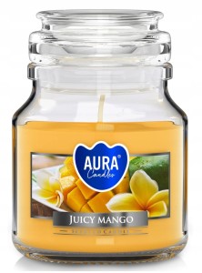 Świeca zapachowa parafinowa Soczyste mango szklana Aura 1szt