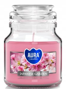 Świeca zapachowa parafinowa Japoński ogród szklana Aura 1szt