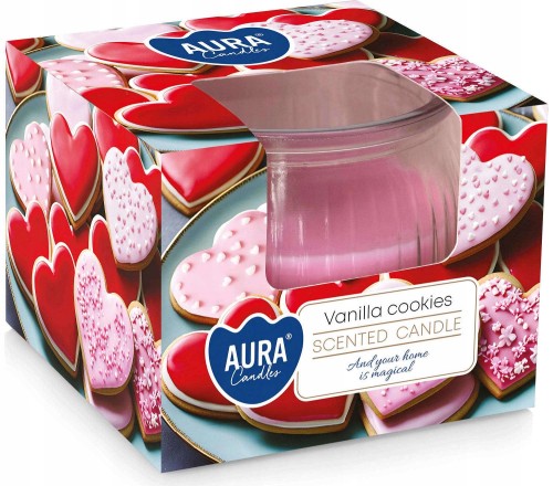 Świeca zapachowa parafinowa Waniliowe ciasteczka szklana Aura 1szt