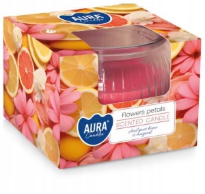 Świeca zapachowa parafinowa Płatki kwiatów szklana Aura 1szt