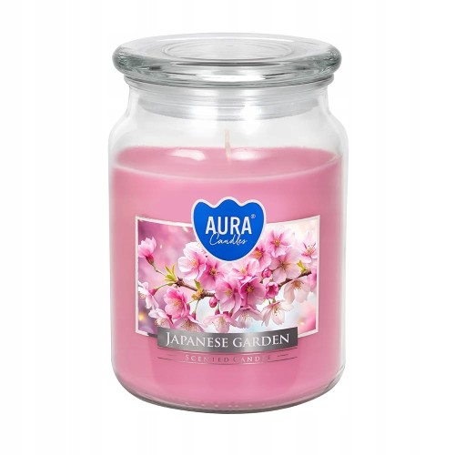 Świeca zapachowa parafinowa Japoński ogród szklana duża Aura 1szt