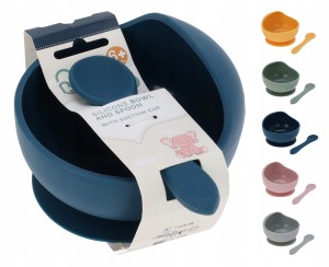 Miseczka silikonowa z przyssawką dla dzieci do karmienia z łyżeczką 1szt