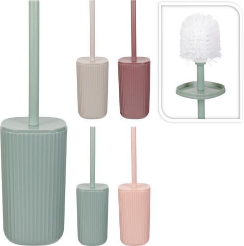 Szczotka łazienkowa WC z pojemnikiem plastikowa matowa 35cm 1szt