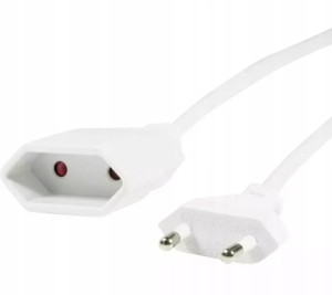 Przedłużacz mieszkaniowy jednogniazdowy H03VV-F 2x0,75 1,5 m biały 1 szt.